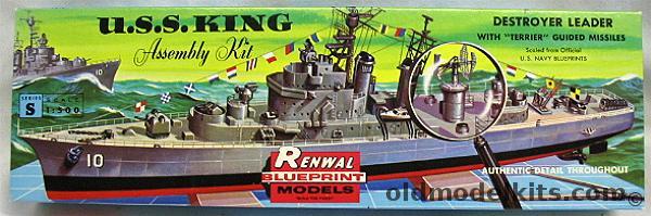 Renwal 1/500 USS King Destroyer Leader with Terrier Missiles, S6032-129 plastic model kit